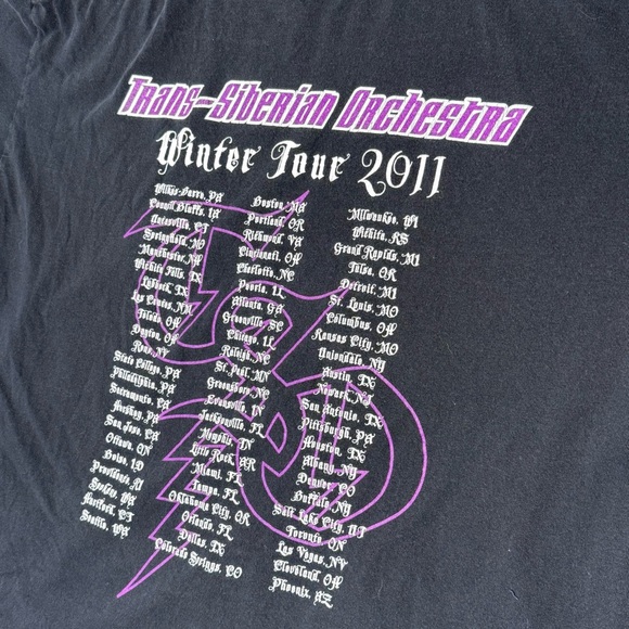 TRANS SIBERIAN ORCHESTRA Winter Tour 2011 Greg Hildebrandt TSHIRT Black XL - Picture 7 of 7